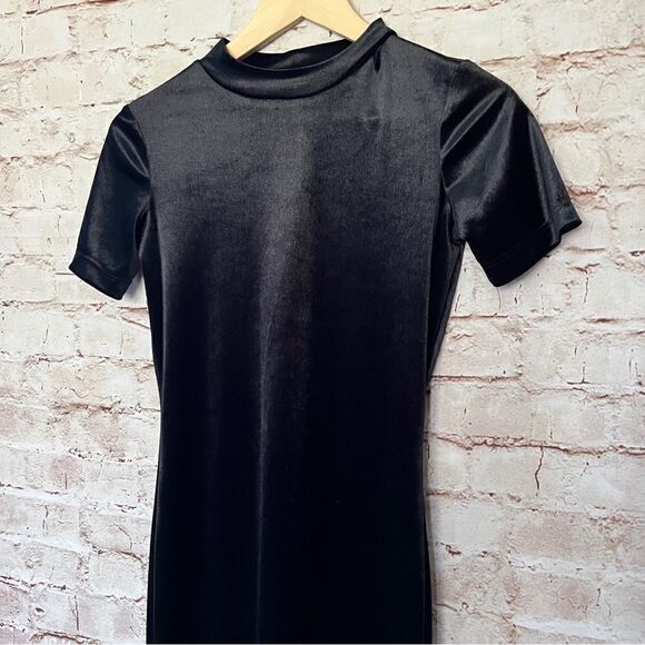 Zara stretch velvet midi dress bodycon - Picture 3 of 6